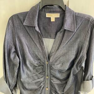 Michael Kors Denim Ruched Dress